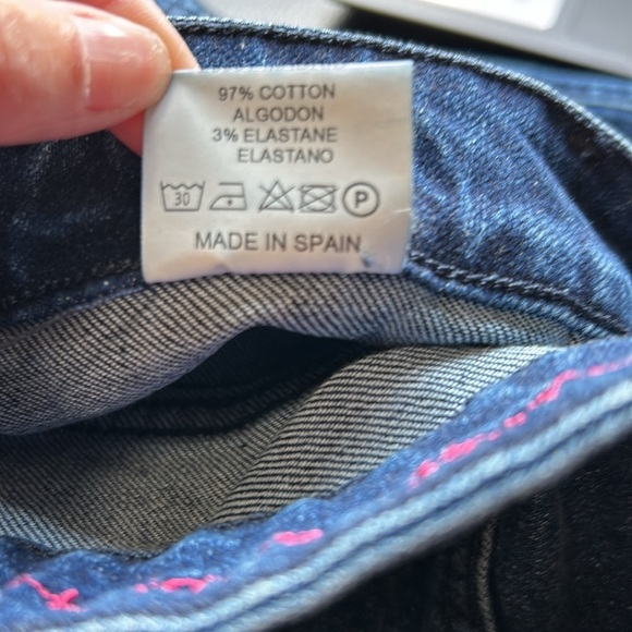 VILAGALLO Lexi Jean Flare Effect Front Pocket Button Fly Medium Wash Sz 44 US 12 - Picture 12 of 15